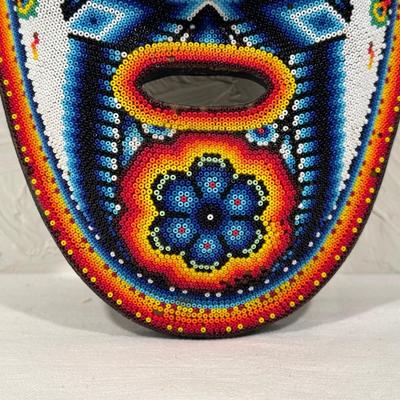 BEADED HUICHOL MASK BY HONORIO VILLA LOPEZ