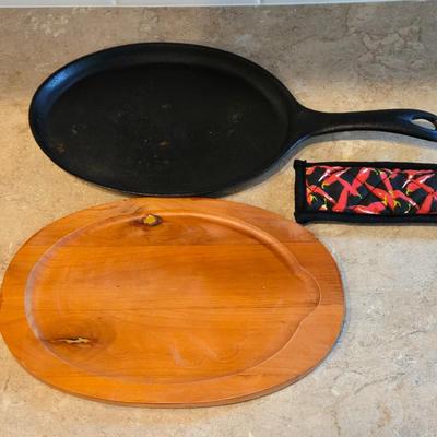 Skillet with Wood Trivet