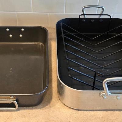 (2) Roasting Pans and Rack