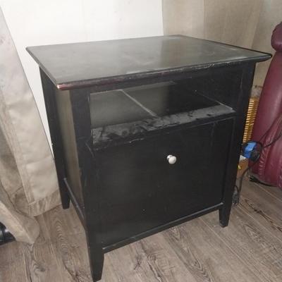 BLACK WOODEN ONE DRAWER STAND/TABLE