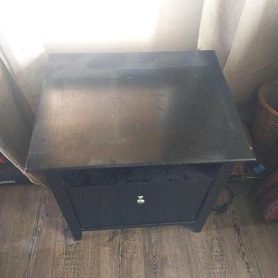 BLACK WOODEN ONE DRAWER STAND/TABLE