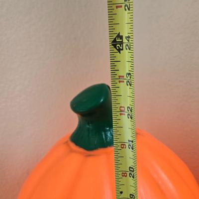 (2) Light Up Jack O Lanterns Decor and (1) Candy Bucket