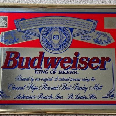 Vintage Budweiser Mirrored Picture
