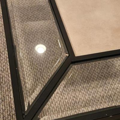 Beveled Glass and Stone Coffee Table