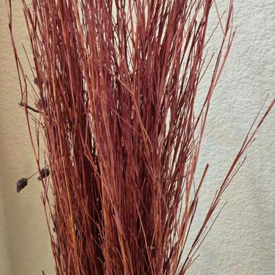 Silver Glass Vase with Red Decor