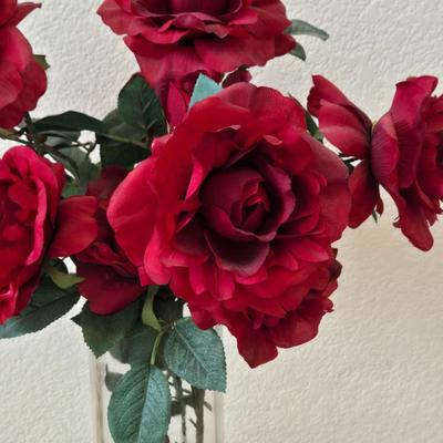 Red Faux Flower Arrangement