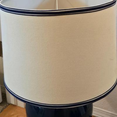 Blue Lamp with Blue Stripes Shade #1