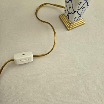 Small Blue & White Ceramic Lamp