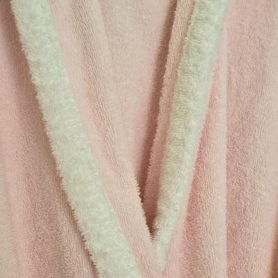 Pink & White Terrycloth Hooded Robe