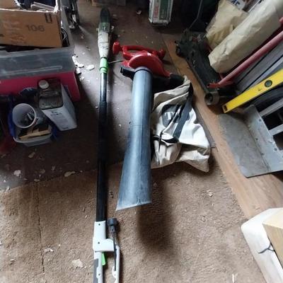 TORO LEAF BLOWER WITH BAG AND ELECTRIC POLE SAW