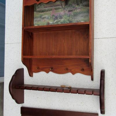 Wood Wall Shelf, Wood Spoon Rack, Wook Key Rack