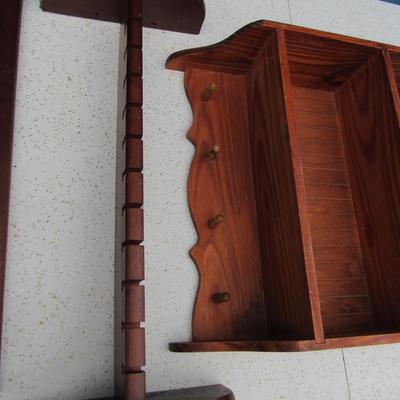 Wood Wall Shelf, Wood Spoon Rack, Wook Key Rack