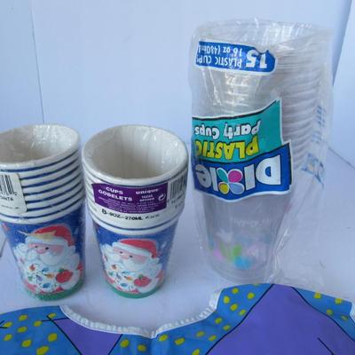 Party Apron, Coasters, Plastic and Paper Cups