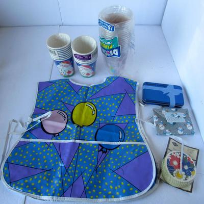 Party Apron, Coasters, Plastic and Paper Cups