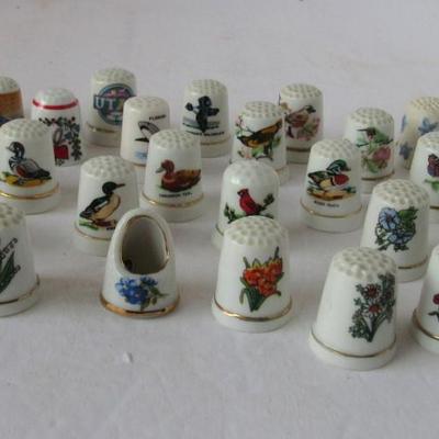 Large Lot of China/Porcelain Thimbles