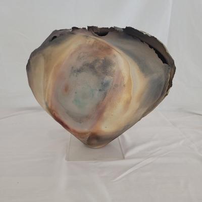 Large Heart Shaped Ceramic Sculpture Signed by Artist (G-CE)