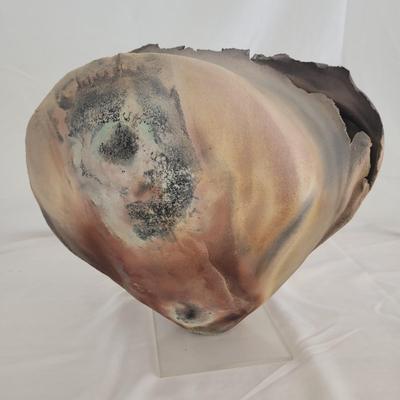 Large Heart Shaped Ceramic Sculpture Signed by Artist (G-CE)