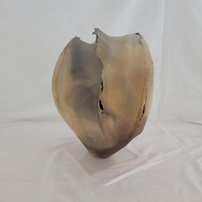 Large Heart Shaped Ceramic Sculpture Signed by Artist (G-CE)