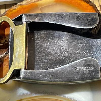 Vintage Hand Engraved .950 Sterling Silver belt Buckle 2-1/4" x 1-1/4" as Pictured.