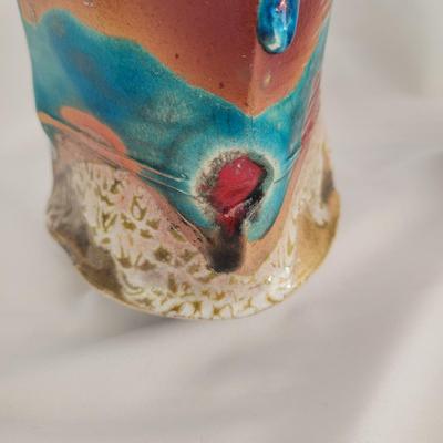 Trio of Artist Signed Ceramic Triangular Vases (G-CE)