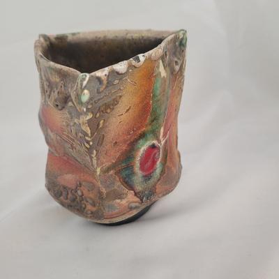 Trio of Artist Signed Ceramic Triangular Vases (G-CE)