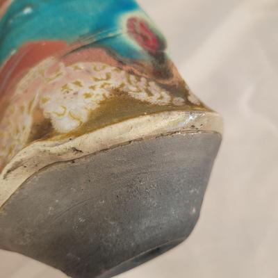 Trio of Artist Signed Ceramic Triangular Vases (G-CE)