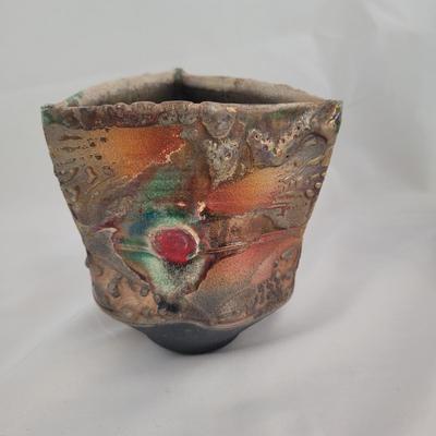 Trio of Artist Signed Ceramic Triangular Vases (G-CE)