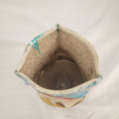 Trio of Artist Signed Ceramic Triangular Vases (G-CE)