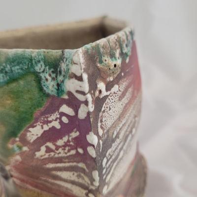 Trio of Artist Signed Ceramic Triangular Vases (G-CE)