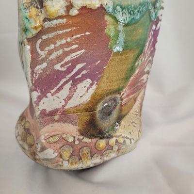 Trio of Artist Signed Ceramic Triangular Vases (G-CE)