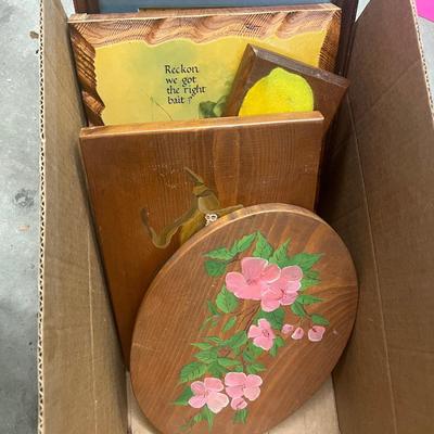 5 Wood Art and Clock Pieces