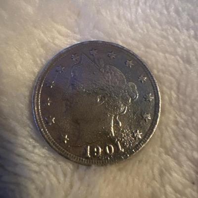 1901 Liberty head Nickel 5 Cent VF 5c US Coin