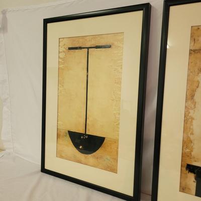 “Edger” and “Spade” Signed Encaustic Paintings by Dorothy Macina (G-CE)