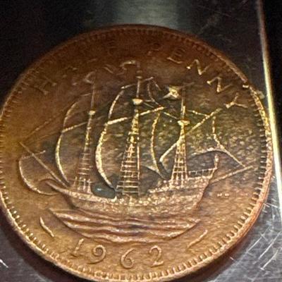 Half Penny 1962 GB UK Coin Elizabeth II 1/2 Pence Ha'penny
