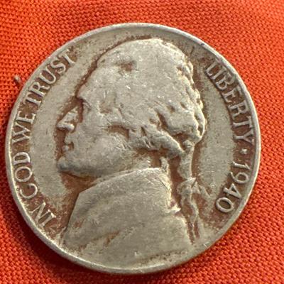 1940 Jefferson nickel U S coin