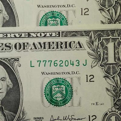 Uncirculated money $2- 2003, (2) $1- 2003 and (2) 2005 $1 coin D Sacagawea