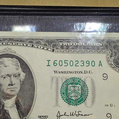 Uncirculated money $2- 2003, (2) $1- 2003 and (2) 2005 $1 coin D Sacagawea