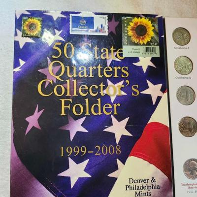 1999-2008 50 Quarters Collector's Folder with 108 Uncirculated Quarters