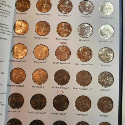 1999-2008 50 Quarters Collector's Folder with 108 Uncirculated Quarters