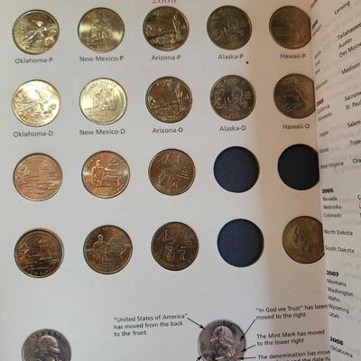 1999-2008 50 Quarters Collector's Folder with 108 Uncirculated Quarters