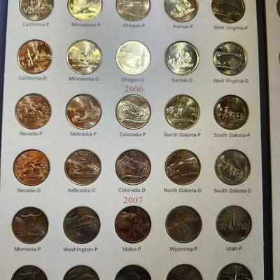 1999-2008 50 Quarters Collector's Folder with 108 Uncirculated Quarters