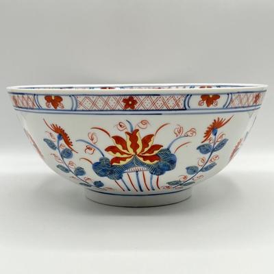 ACE ~ Vtg. Hand Painted Oriental 10” Serving Bowl