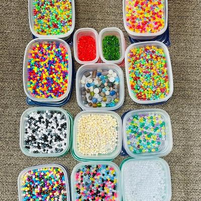 Bead Lot in disposable plastic boxes