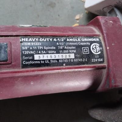 4 1/2" ANGLE GRINDER AND RYOBI GRINDER