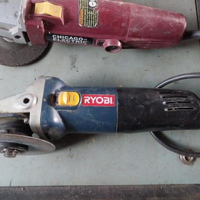 4 1/2" ANGLE GRINDER AND RYOBI GRINDER
