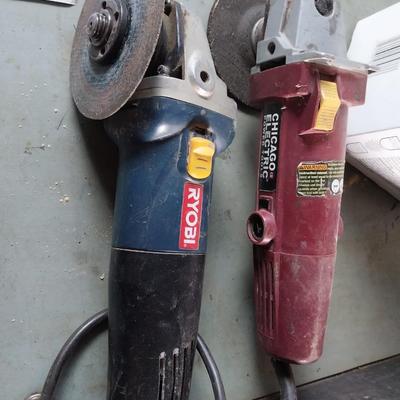 4 1/2" ANGLE GRINDER AND RYOBI GRINDER