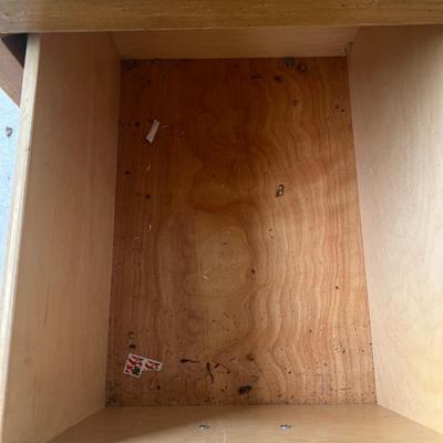 Damaged Partial Wood Filing Cabinet