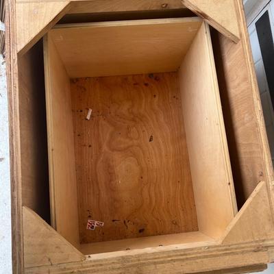Damaged Partial Wood Filing Cabinet