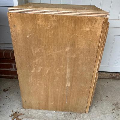 Damaged Partial Wood Filing Cabinet
