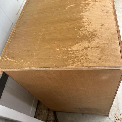 Damaged Partial Wood Filing Cabinet